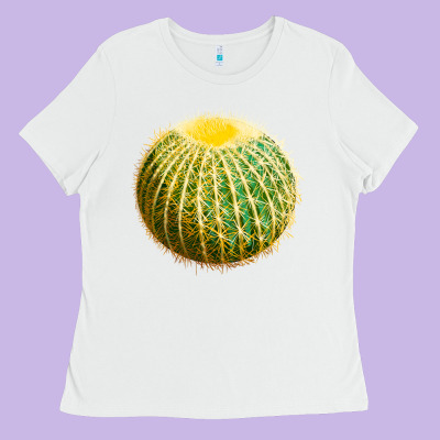 Golden Barrel Cactus Ladies Tee Designed By Lillyallendesigns