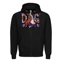Black America Dog Mama Zipper Hoodie - CowhideDigitalArt