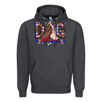 Smoke America Dog Mama Zipper Hoodie - CowhideDigitalArt
