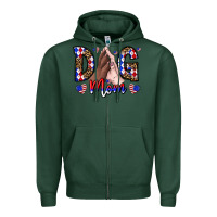 Sports Green America Dog Mama Zipper Hoodie - CowhideDigitalArt