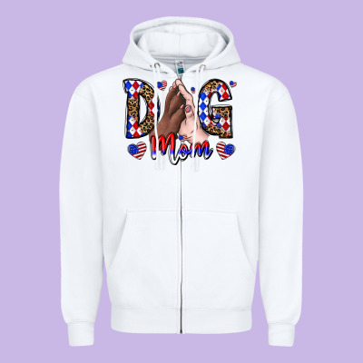 America Dog Mama Zipper Hoodie Designed By Cowhidedigitalart