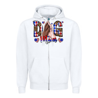 White America Dog Mama Zipper Hoodie - CowhideDigitalArt