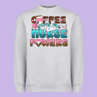Coffee Gives Me Nurse Powers Bbs Heavyweight Sweatshirt Designed By Bundleandbundleshop