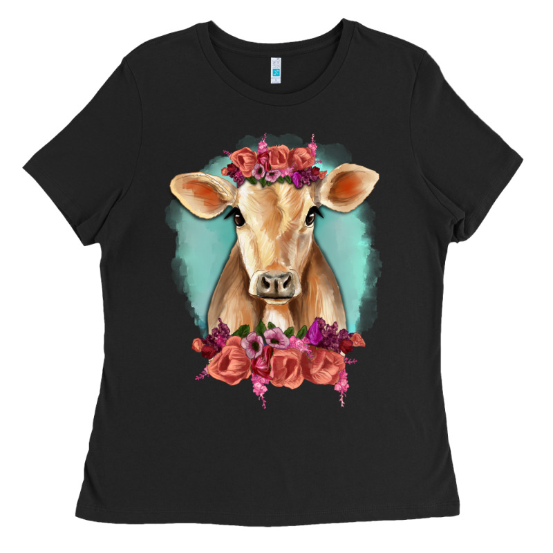 Floral Cow Ladies Tee by RanaPortraitStore | Teevron