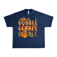 Navy Gobble gobble turkey Thanksgiving Urban Heavy Tee - NancyCooperArtShop
