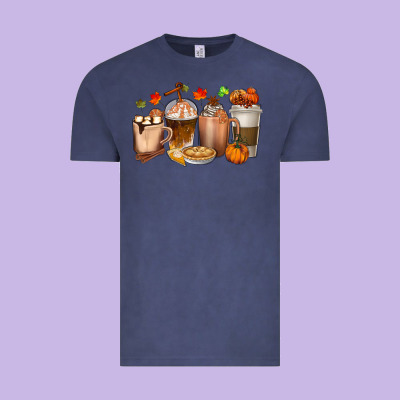 Pumpkin Spice Coffee Cups Vintage Tee Designed By Texasbilliewilder