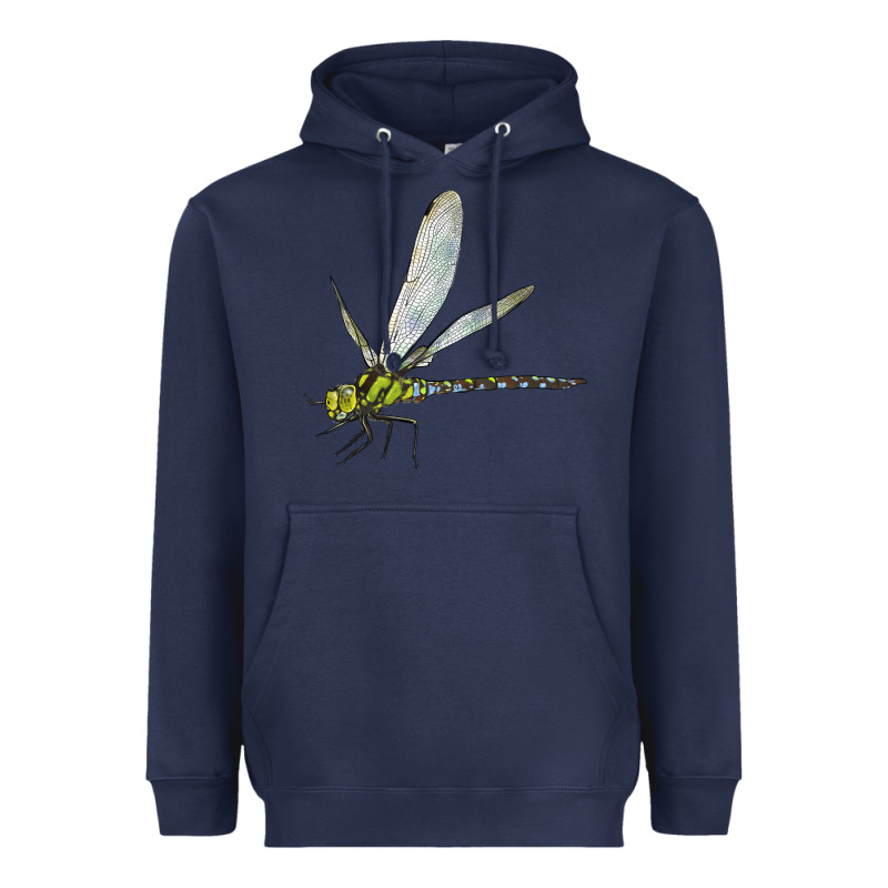 Blue And Yellow Dragonfly Heavyweight Hoodie by LillyAllenDesigns | Teevron
