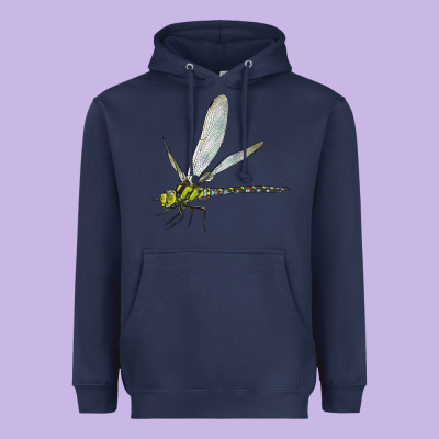 Blue And Yellow Dragonfly Heavyweight Hoodie Designed By Lillyallendesigns