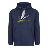 Navy Blue And Yellow Dragonfly Heavyweight Hoodie - LillyAllenDesigns