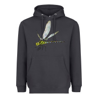 Smoke Blue And Yellow Dragonfly Heavyweight Hoodie - LillyAllenDesigns