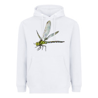 White Blue And Yellow Dragonfly Heavyweight Hoodie - LillyAllenDesigns