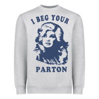 Heather Grey i beg your parton retro Heavyweight Sweatshirt - lanVoArt