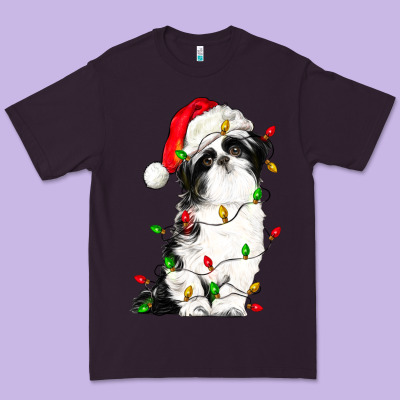 Christmas Shih Tzu Dog Premium Tee Designed By Lillyallendesigns