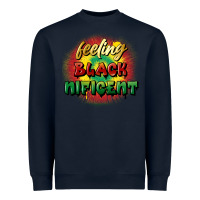Navy feeling blacknificent Heavyweight Sweatshirt - FaDigitalArtStudio