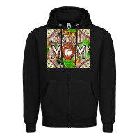 Black Baseball Mom Zipper Hoodie - CowhideDigitalArt