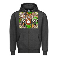 Charcoal Heather Baseball Mom Zipper Hoodie - CowhideDigitalArt