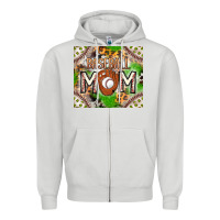 Dove Grey Baseball Mom Zipper Hoodie - CowhideDigitalArt