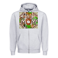 Heather Grey Baseball Mom Zipper Hoodie - CowhideDigitalArt