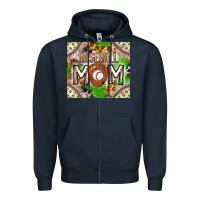 Navy Baseball Mom Zipper Hoodie - CowhideDigitalArt