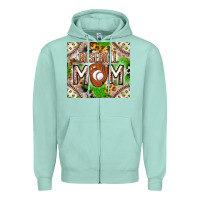 Seafoam Baseball Mom Zipper Hoodie - CowhideDigitalArt
