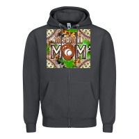 Smoke Baseball Mom Zipper Hoodie - CowhideDigitalArt
