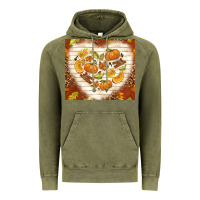 Vintage Olive fall heart with leopard Vintage Hoodie - TumblerDesignByShophia