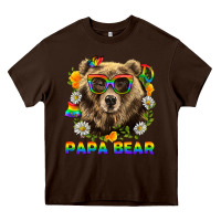 Chocolate Brown Papa Bear Pride LGBTQ+ Heavy Core Tee - BundleAndBundleShop