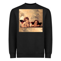 Black Hot Trend Angels Raphael Cupid Cherubs Art Valentine Angel Heavyweight Sweatshirt - lanVoArt