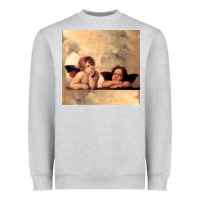 Heather Grey Hot Trend Angels Raphael Cupid Cherubs Art Valentine Angel Heavyweight Sweatshirt - lanVoArt