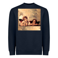 Navy Hot Trend Angels Raphael Cupid Cherubs Art Valentine Angel Heavyweight Sweatshirt - lanVoArt
