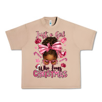 Burro just a girl who loves pink christmas afro messy bu Urban Heavy Tee - texasbilliewilder