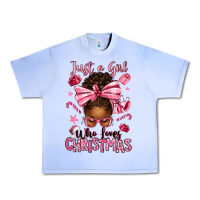 Grape Ice just a girl who loves pink christmas afro messy bu Urban Heavy Tee - texasbilliewilder