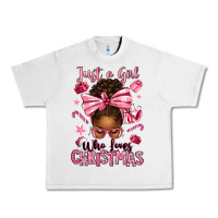 Lunar Rock just a girl who loves pink christmas afro messy bu Urban Heavy Tee - texasbilliewilder