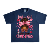 Navy just a girl who loves pink christmas afro messy bu Urban Heavy Tee - texasbilliewilder