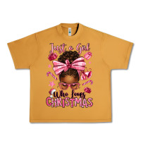 Peanut Butter just a girl who loves pink christmas afro messy bu Urban Heavy Tee - texasbilliewilder