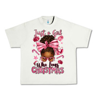 Pistachio just a girl who loves pink christmas afro messy bu Urban Heavy Tee - texasbilliewilder