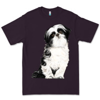 Plum shih tzu dog Premium Tee - LillyAllenDesigns