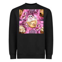 Black cat coffee cups and paw with leopard and glitter seamless pattern bbs Heavyweight Sweatshirt - BundleAndBundleShop