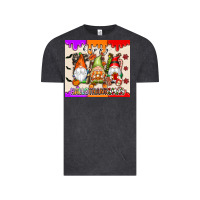 Vintage Black Happy Hallothanksmas gnomes Vintage Tee - texasbilliewilder