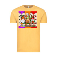 Vintage Mustard Happy Hallothanksmas gnomes Vintage Tee - texasbilliewilder