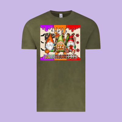 Happy Hallothanksmas Gnomes Vintage Tee Designed By Texasbilliewilder