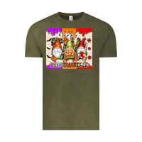 Vintage Olive Happy Hallothanksmas gnomes Vintage Tee - texasbilliewilder