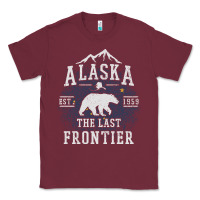 Burgundy Alaska The Last Frontier Classic Tee - lanVoArt