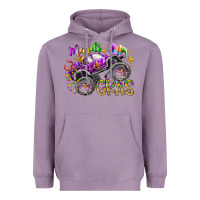 Lavender mardi gras monster truck Heavyweight Hoodie - RacoonDesign