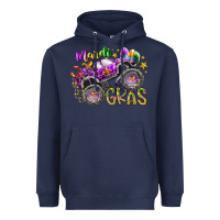 Navy mardi gras monster truck Heavyweight Hoodie - RacoonDesign