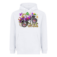 White mardi gras monster truck Heavyweight Hoodie - RacoonDesign