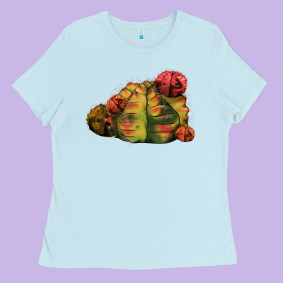 Gymnocalycium Variegated Cactus Ladies Tee Designed By Lillyallendesigns