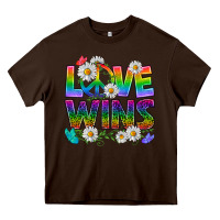 Chocolate Brown Pride LGBTQ+ Love Wins Heavy Core Tee - BundleAndBundleShop