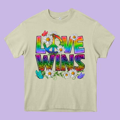 Pride Lgbtq+ Love Wins Heavy Core Tee Designed By Bundleandbundleshop