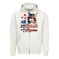Oatmeal Heather All American Mama Zipper Hoodie - LillyAllenDesigns